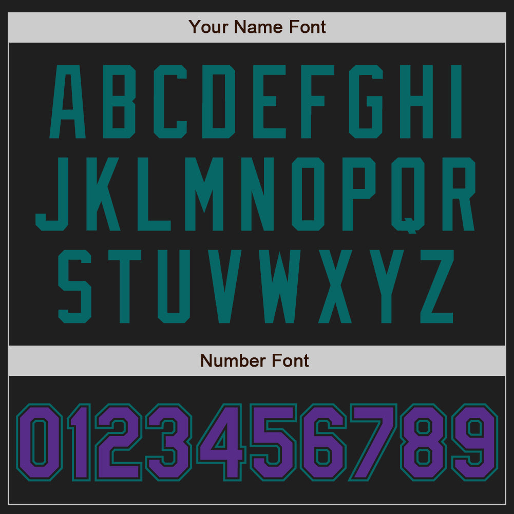 Custom Black Purple-Teal Authentic Two Tone Baseball Jersey baseball jersey product view 5