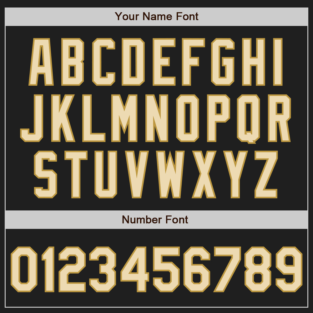 Custom Black Cream-Old Gold Authentic Two Tone Baseball Jersey baseball jersey product view 5