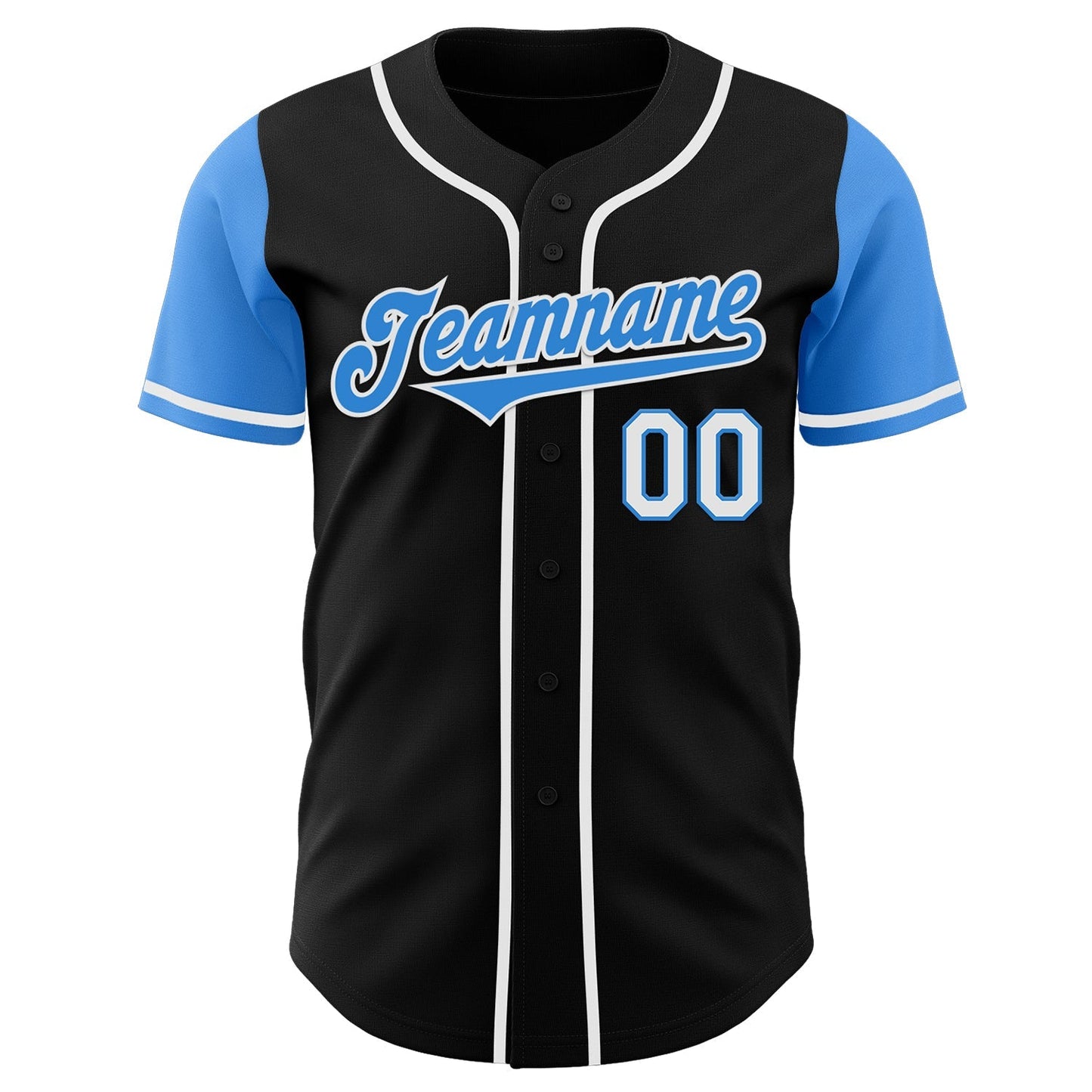 Custom Black Electric Blue-White Authentic Two Tone Baseball Jersey baseball jersey product view 2