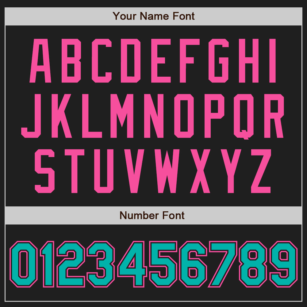 Custom Black Aqua-Pink Authentic Two Tone Baseball Jersey baseball jersey product view 5