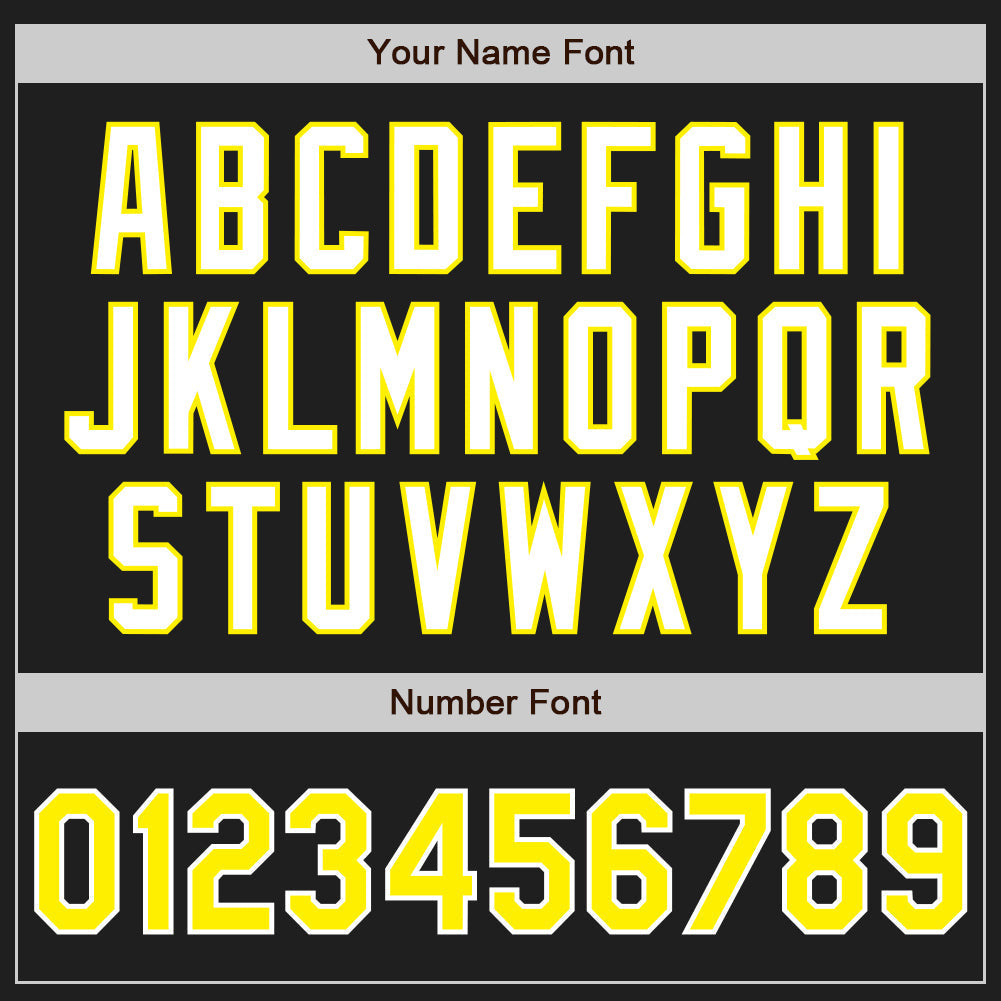 Custom Black Light Yellow-White Authentic Two Tone Baseball Jersey baseball jersey product view 5