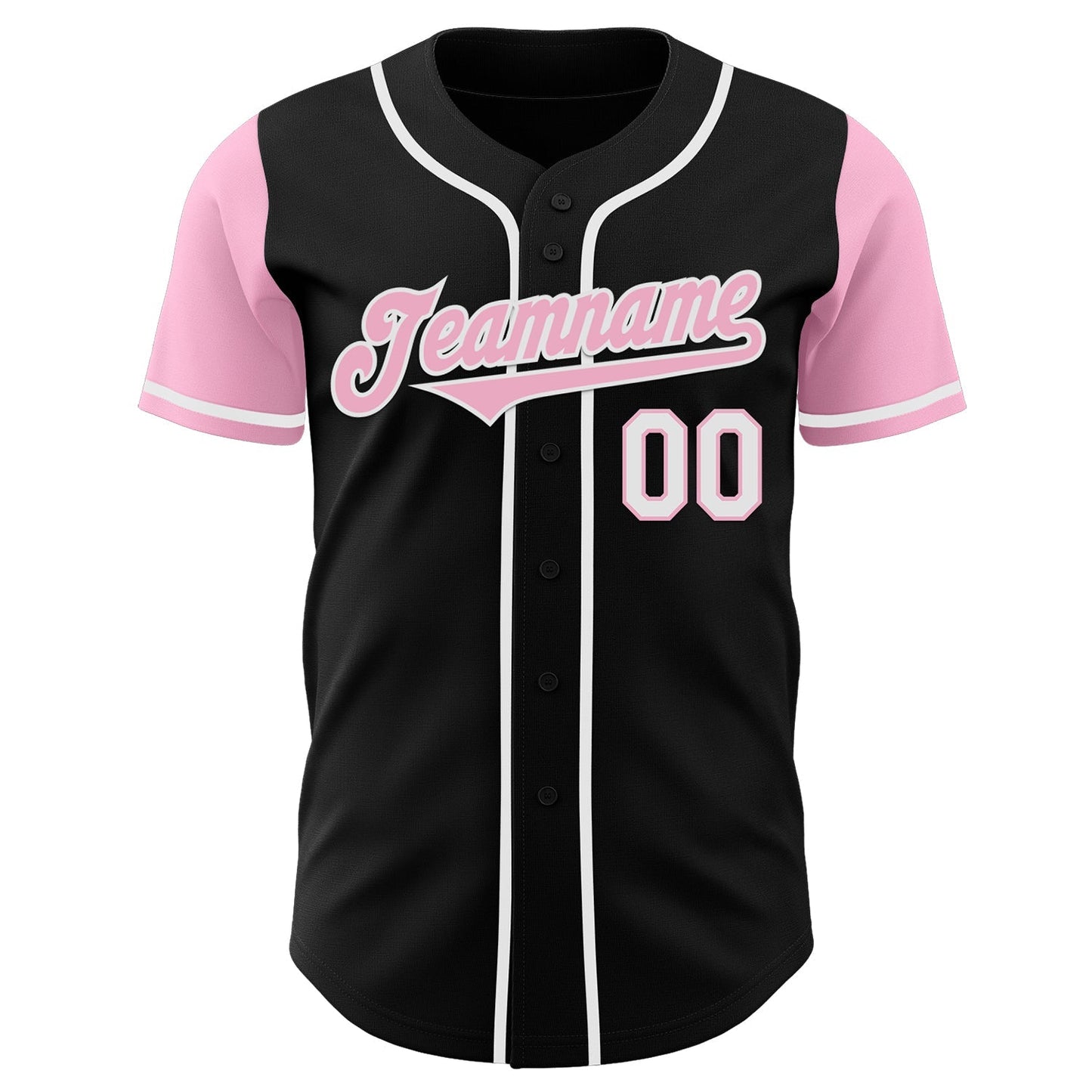 Custom Black Light Pink-White Authentic Two Tone Baseball Jersey baseball jersey product view 2