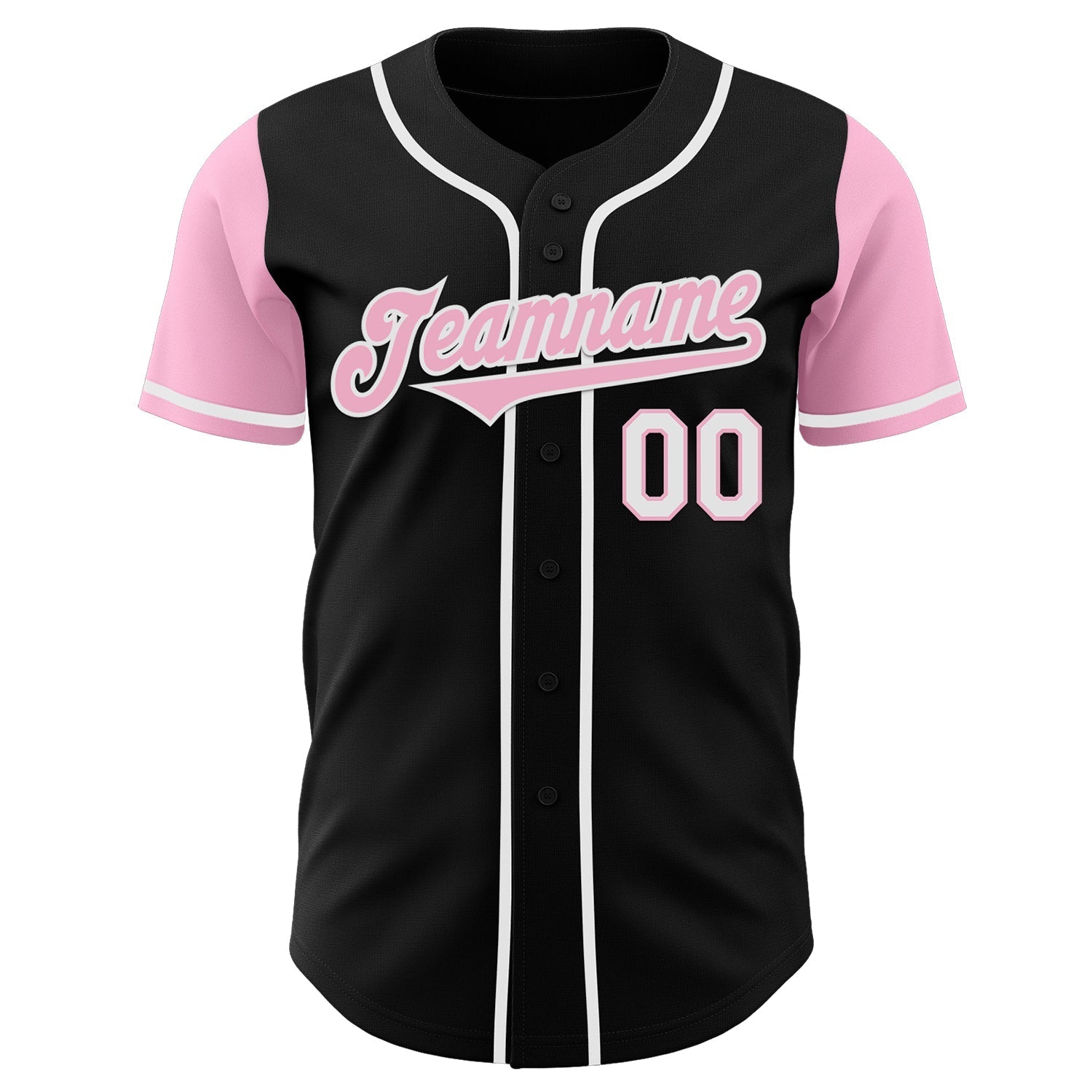 Custom Black Light Pink-White Authentic Two Tone Baseball Jersey baseball jersey product view 2