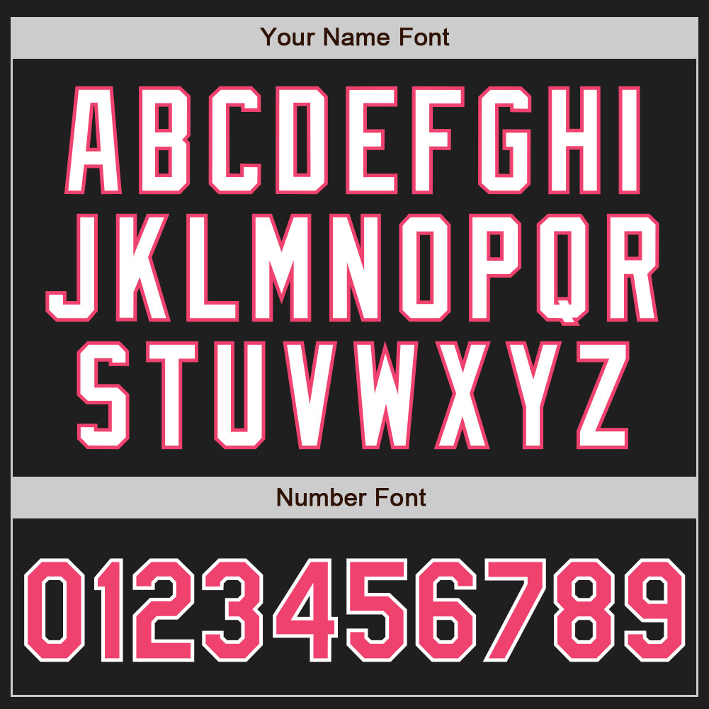 Custom Black Neon Pink-White Authentic Two Tone Baseball Jersey baseball jersey product view 5
