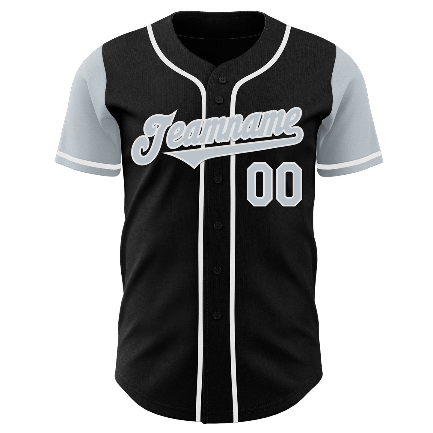 Custom Black Silver-White Authentic Two Tone Baseball Jersey baseball jersey product view 2