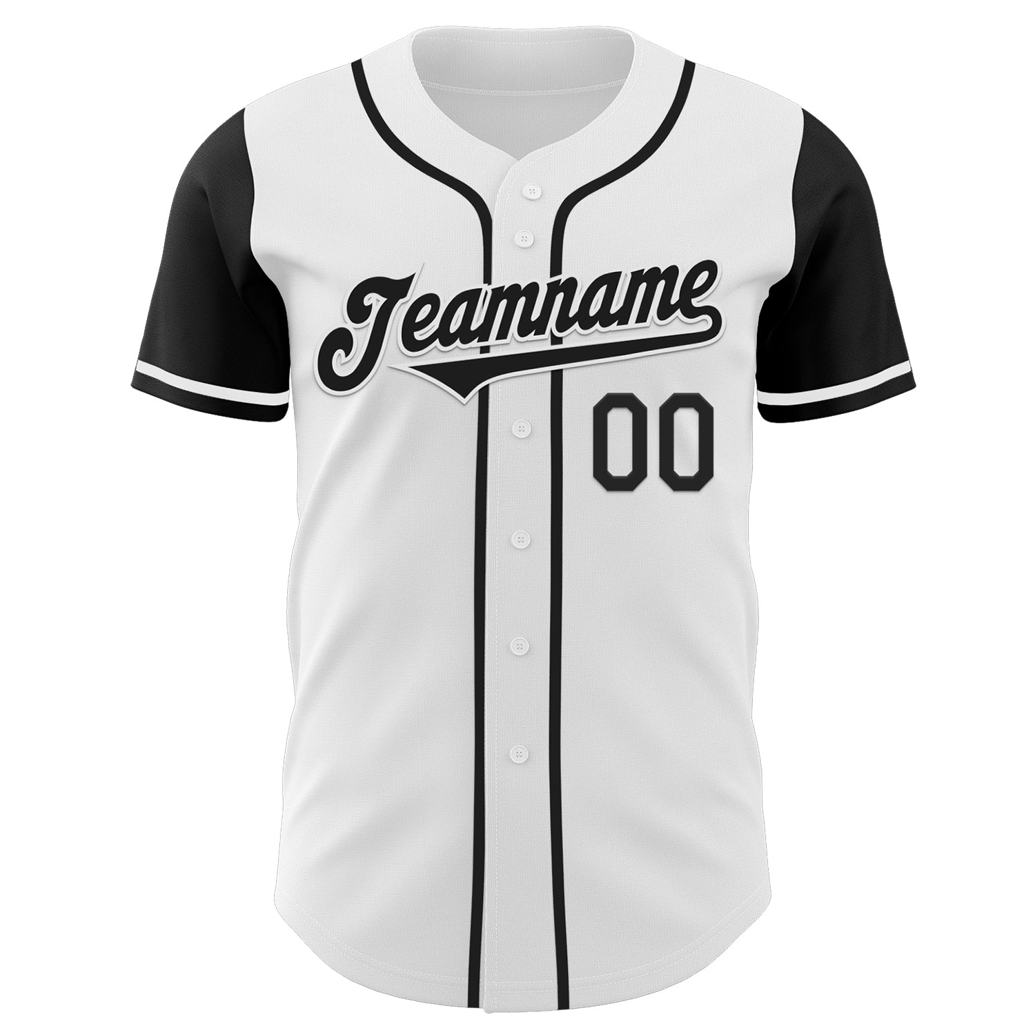 Custom White Black Authentic Two Tone Baseball Jersey baseball jersey product view 2