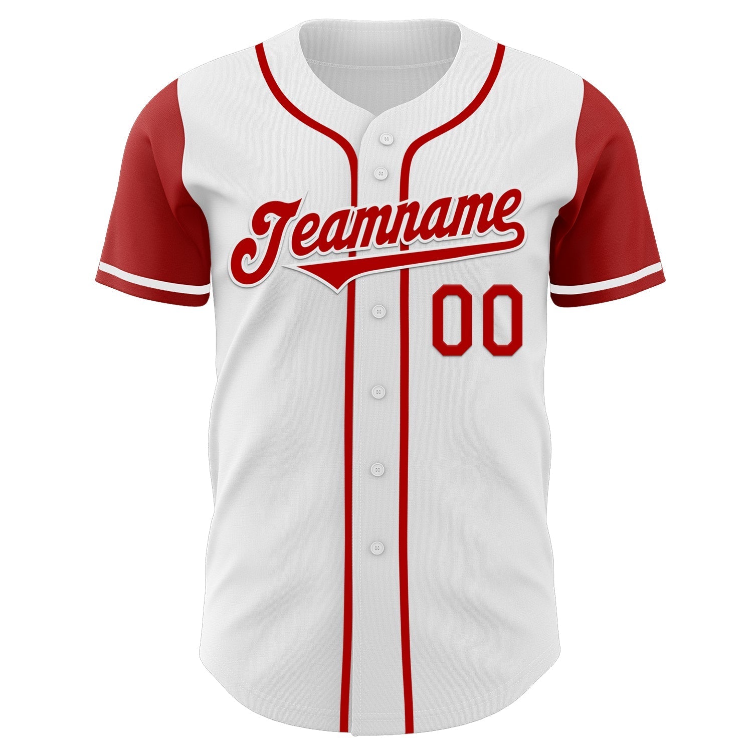 Custom White Red Authentic Two Tone Baseball Jersey baseball jersey product view 2