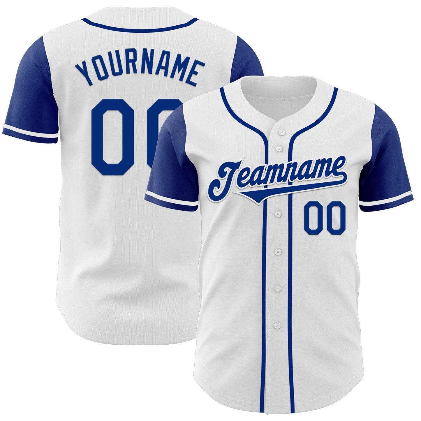 Custom White Royal Authentic Two Tone Baseball Jersey baseball jersey product view 1