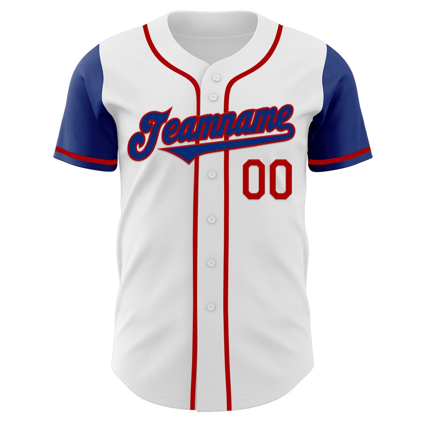 Custom White Royal-Red Authentic Two Tone Baseball Jersey baseball jersey product view 2