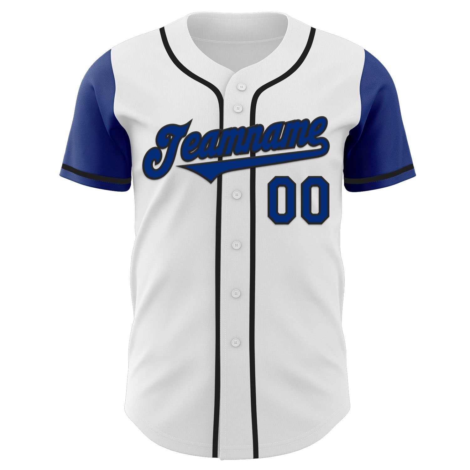 Custom White Royal-Black Authentic Two Tone Baseball Jersey baseball jersey product view 2