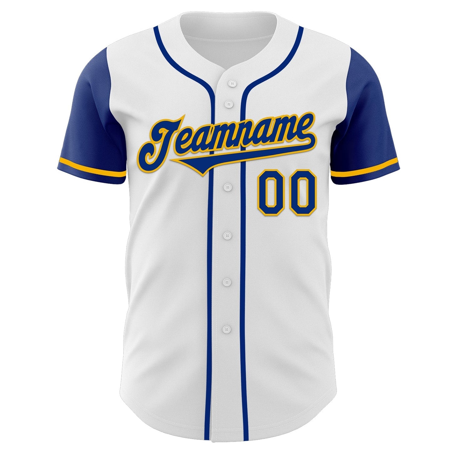 Custom White Royal-Gold Authentic Two Tone Baseball Jersey baseball jersey product view 2