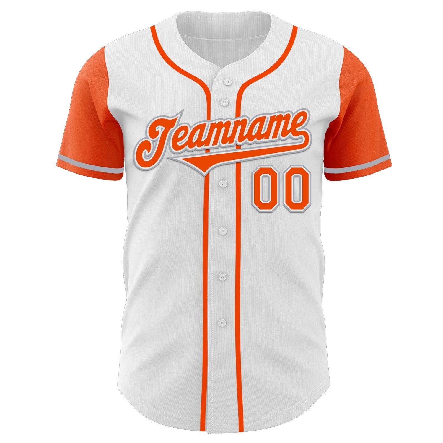 Custom White Orange-Gray Authentic Two Tone Baseball Jersey baseball jersey product view 2