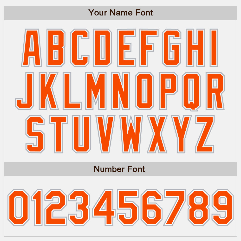 Custom White Orange-Gray Authentic Two Tone Baseball Jersey baseball jersey product view 5