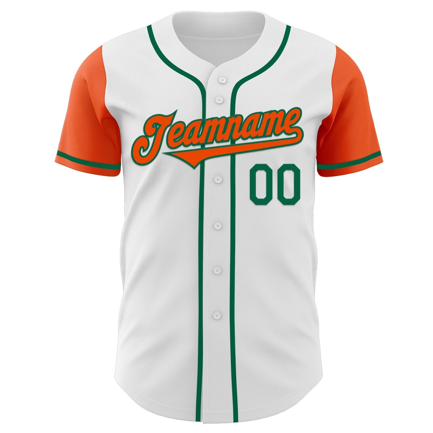 Custom White Orange-Kelly Green Authentic Two Tone Baseball Jersey baseball jersey product view 2