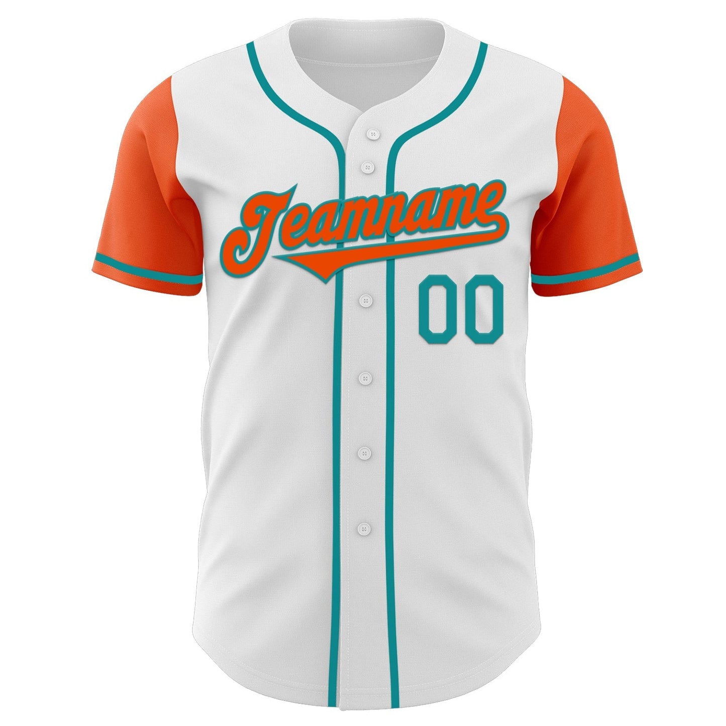 Custom White Orange-Teal Authentic Two Tone Baseball Jersey baseball jersey product view 2