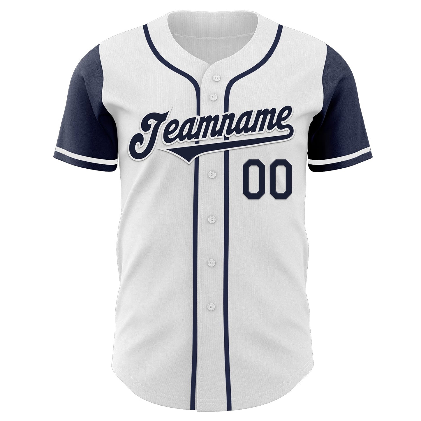 Custom White Navy Authentic Two Tone Baseball Jersey baseball jersey product view 2