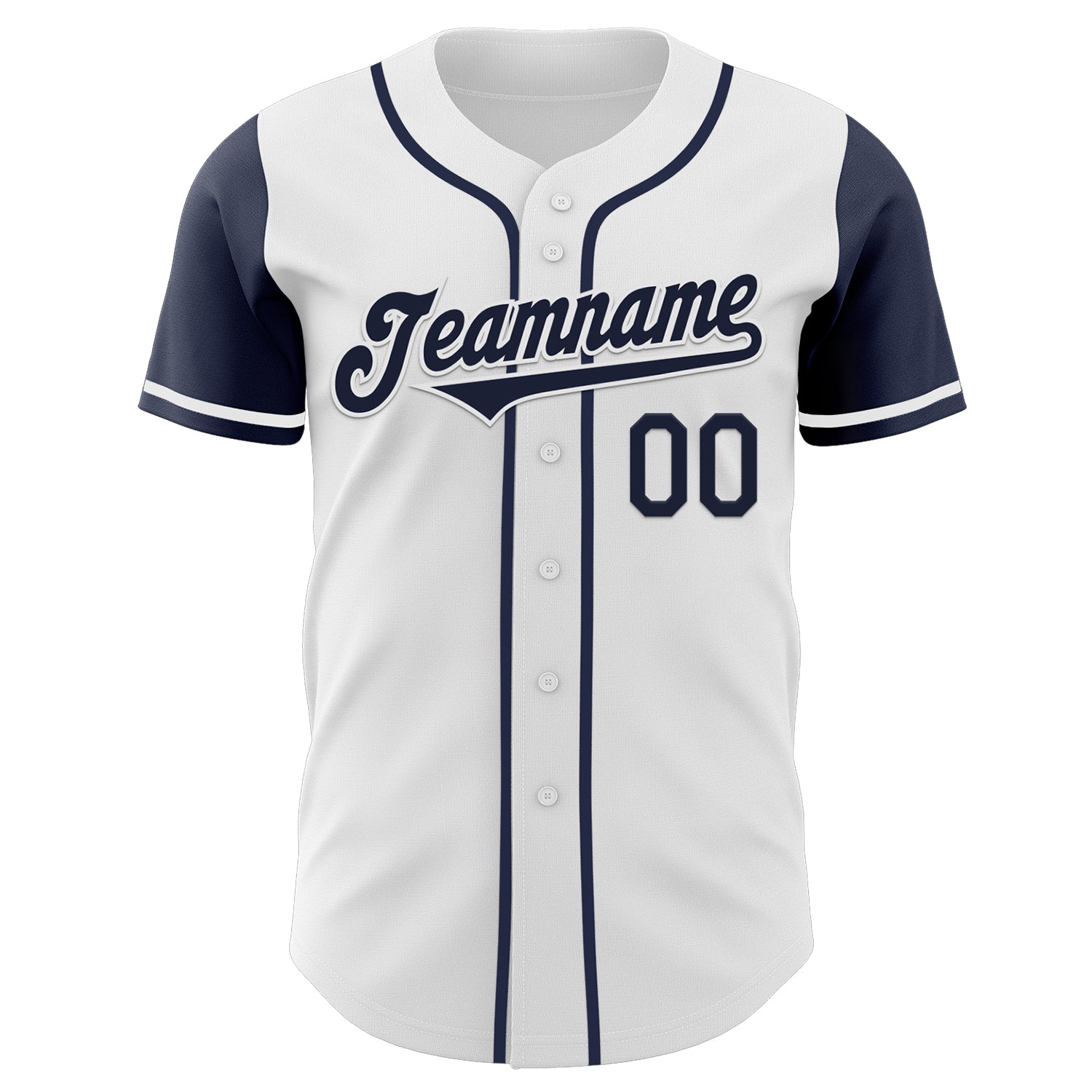 Custom White Navy Authentic Two Tone Baseball Jersey baseball jersey product view 2