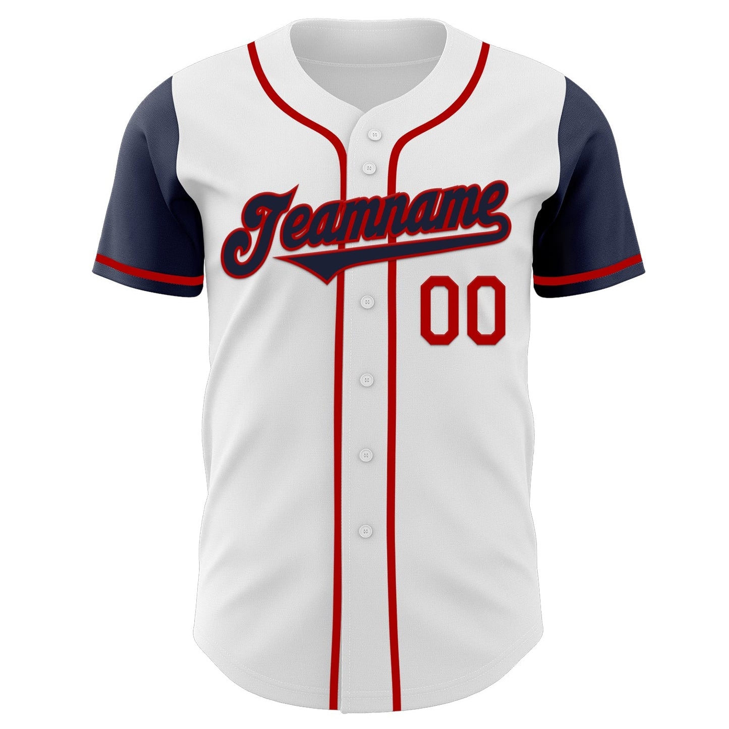 Custom White Navy-Red Authentic Two Tone Baseball Jersey baseball jersey product view 2