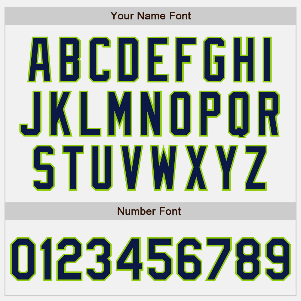 Custom White Navy-Neon Green Authentic Two Tone Baseball Jersey baseball jersey product view 5