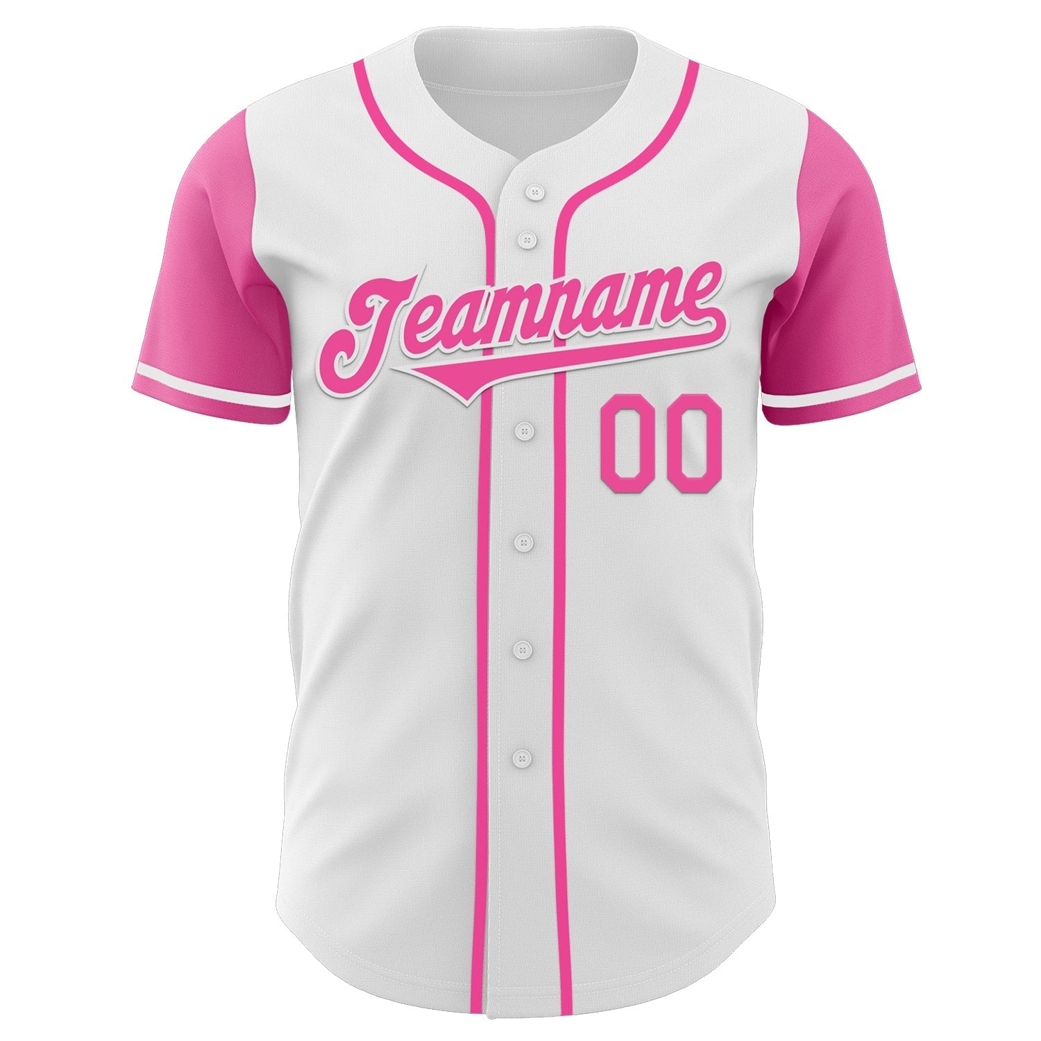 Custom White Pink Authentic Two Tone Baseball Jersey baseball jersey product view 2