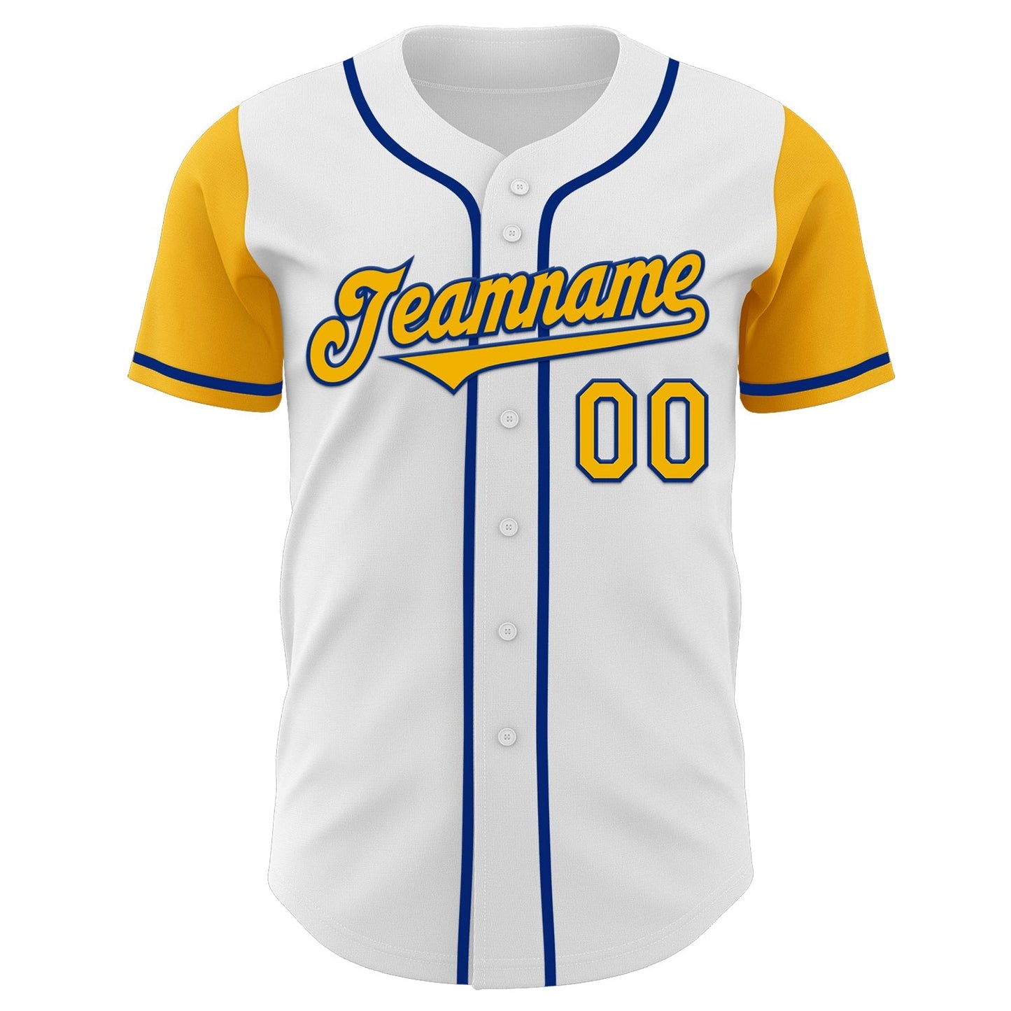 Custom White Gold-Royal Authentic Two Tone Baseball Jersey baseball jersey product view 2