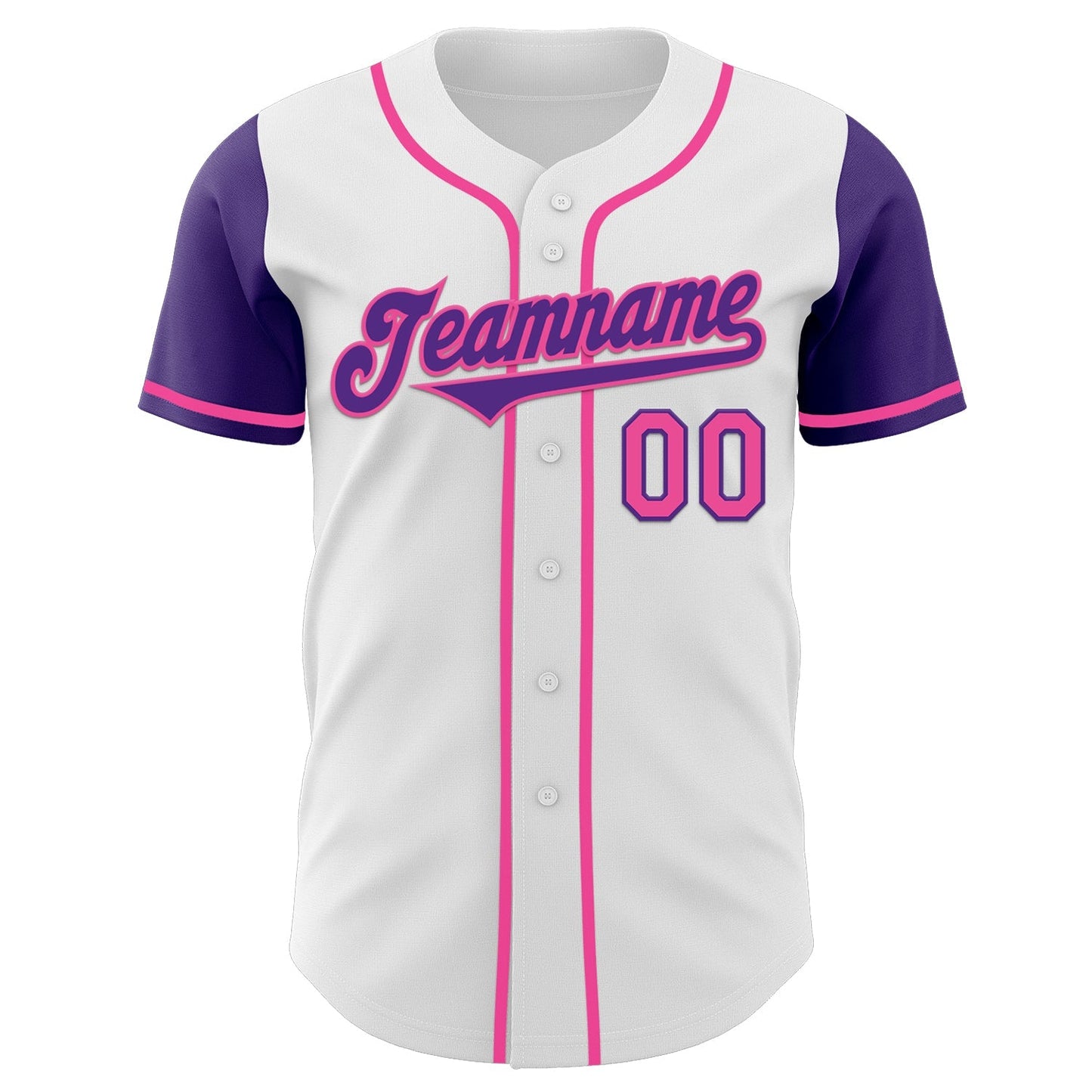 Custom White Purple-Pink Authentic Two Tone Baseball Jersey baseball jersey product view 2