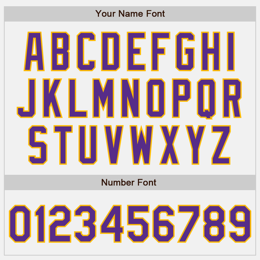 Custom White Purple-Gold Authentic Two Tone Baseball Jersey baseball jersey product view 5