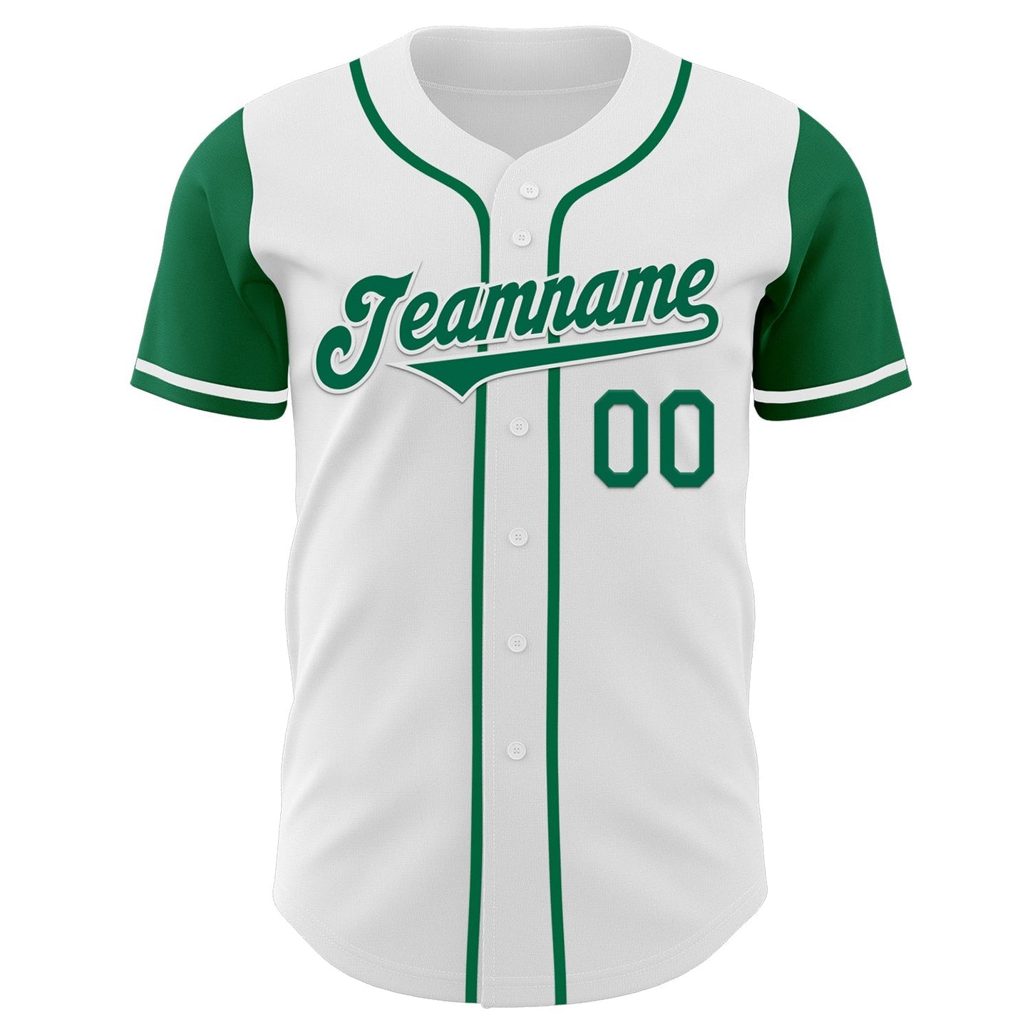 Custom White Kelly Green Authentic Two Tone Baseball Jersey baseball jersey product view 2