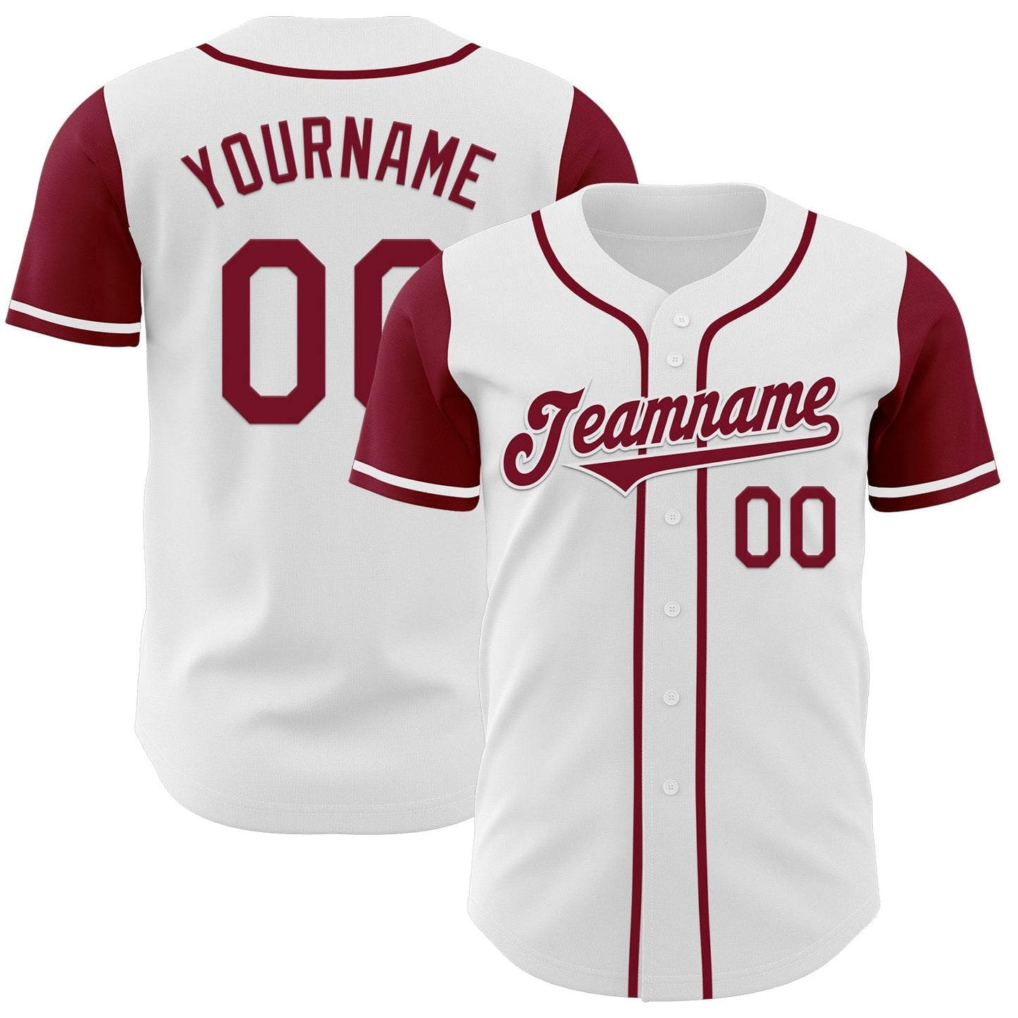 Custom White Crimson Authentic Two Tone Baseball Jersey baseball jersey product view 1