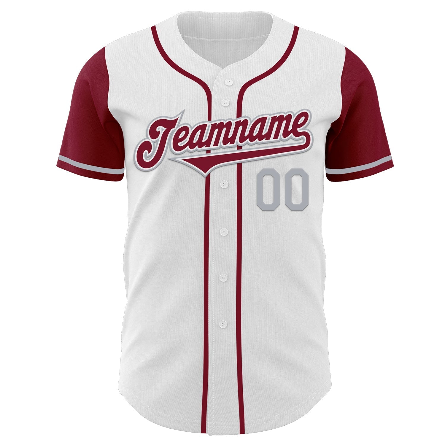 Custom White Crimson-Gray Authentic Two Tone Baseball Jersey baseball jersey product view 2