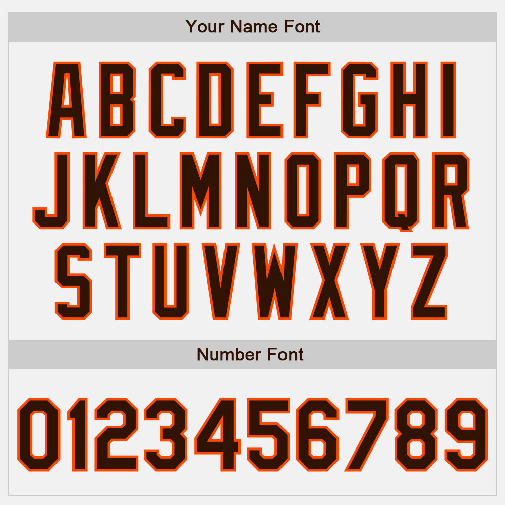 Custom White Brown-Orange Authentic Two Tone Baseball Jersey baseball jersey product view 5