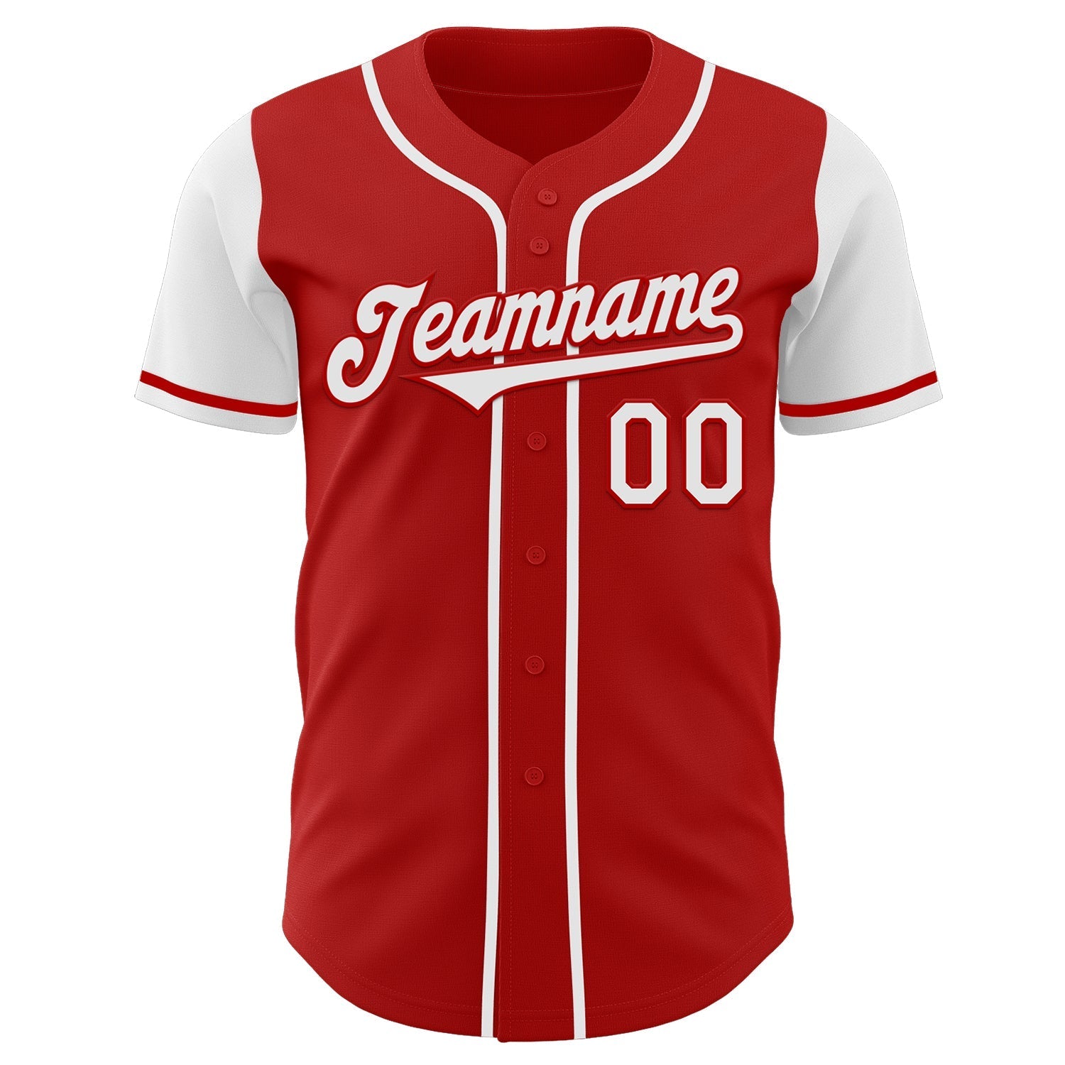 Custom Red White Authentic Two Tone Baseball Jersey baseball jersey product view 2