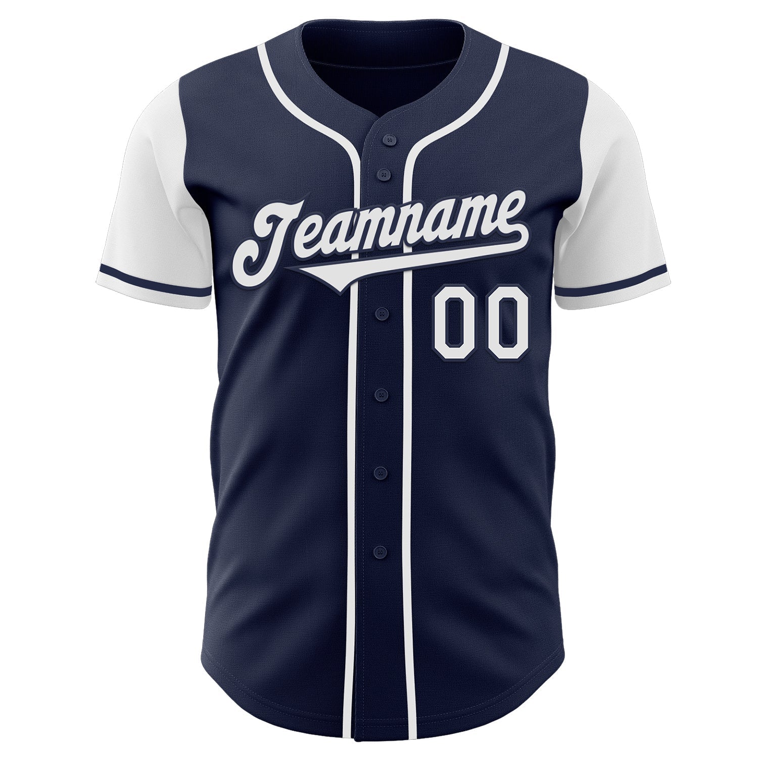 Custom Navy White Authentic Two Tone Baseball Jersey baseball jersey product view 2