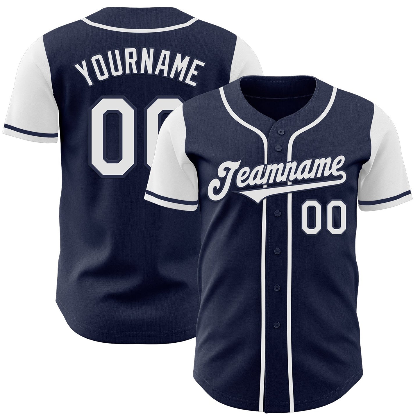 Custom Navy White Authentic Two Tone Baseball Jersey baseball jersey product view 1