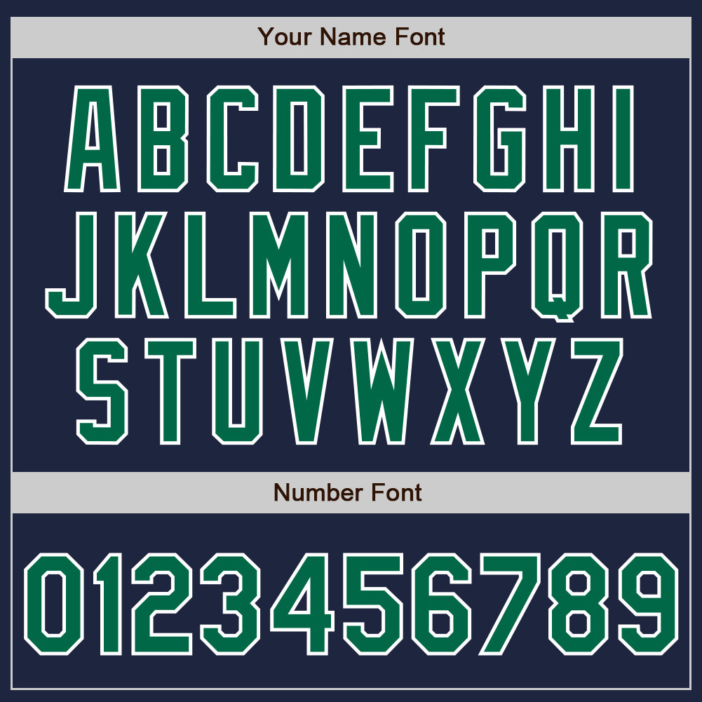 Custom Navy Kelly Green-White Authentic Two Tone Baseball Jersey baseball jersey product view 5
