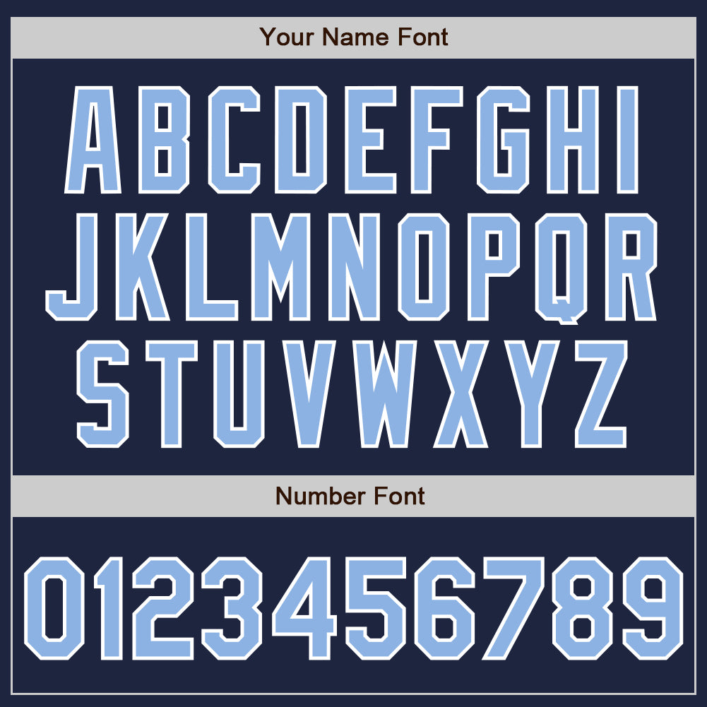 Custom Navy Light Blue-White Authentic Two Tone Baseball Jersey baseball jersey product view 5
