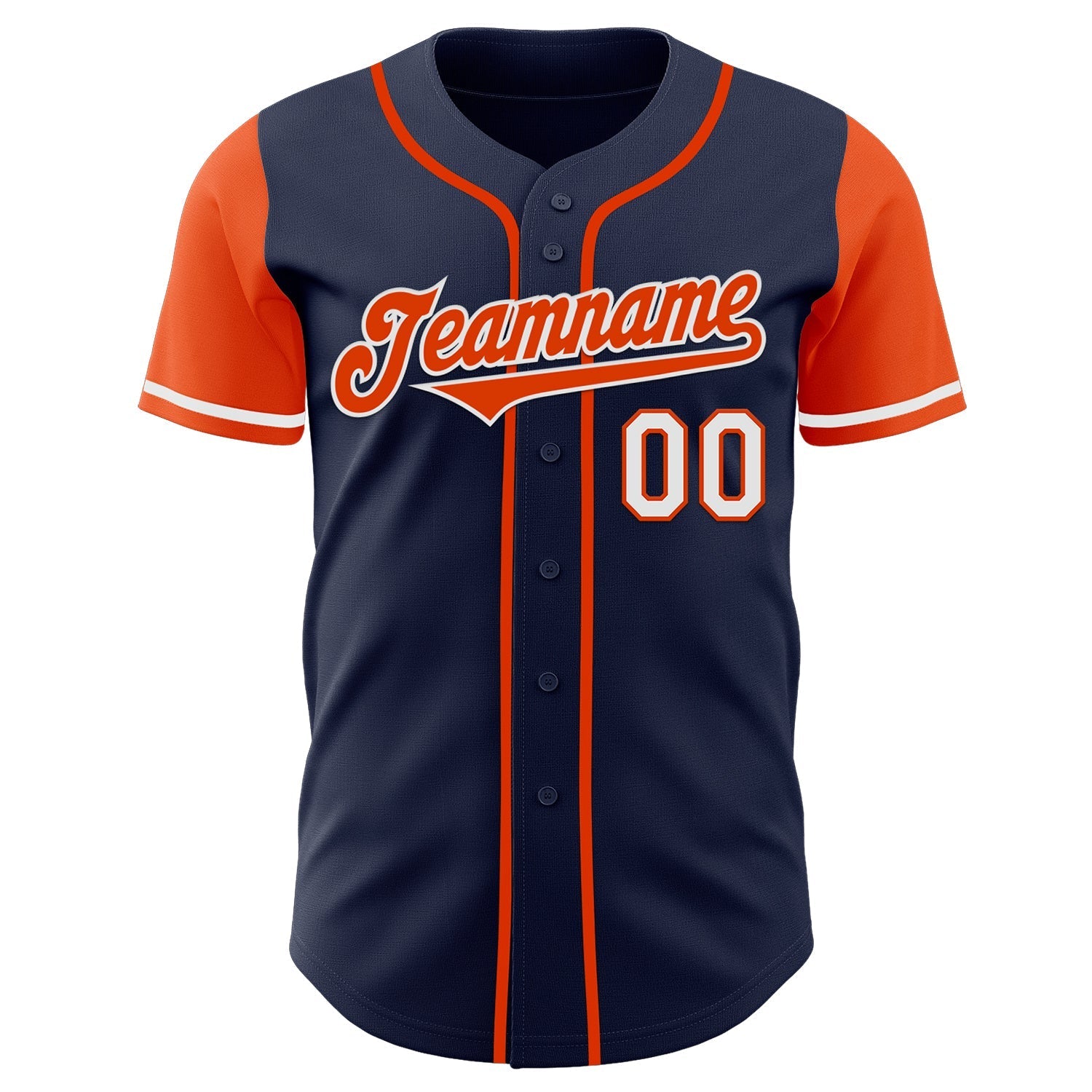 Custom Navy Orange-White Authentic Two Tone Baseball Jersey baseball jersey product view 2
