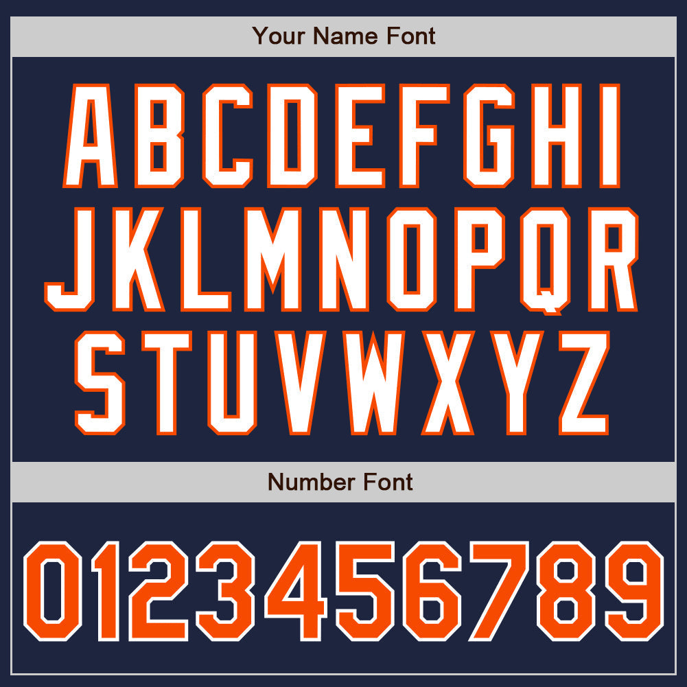 Custom Navy Orange-White Authentic Two Tone Baseball Jersey baseball jersey product view 5