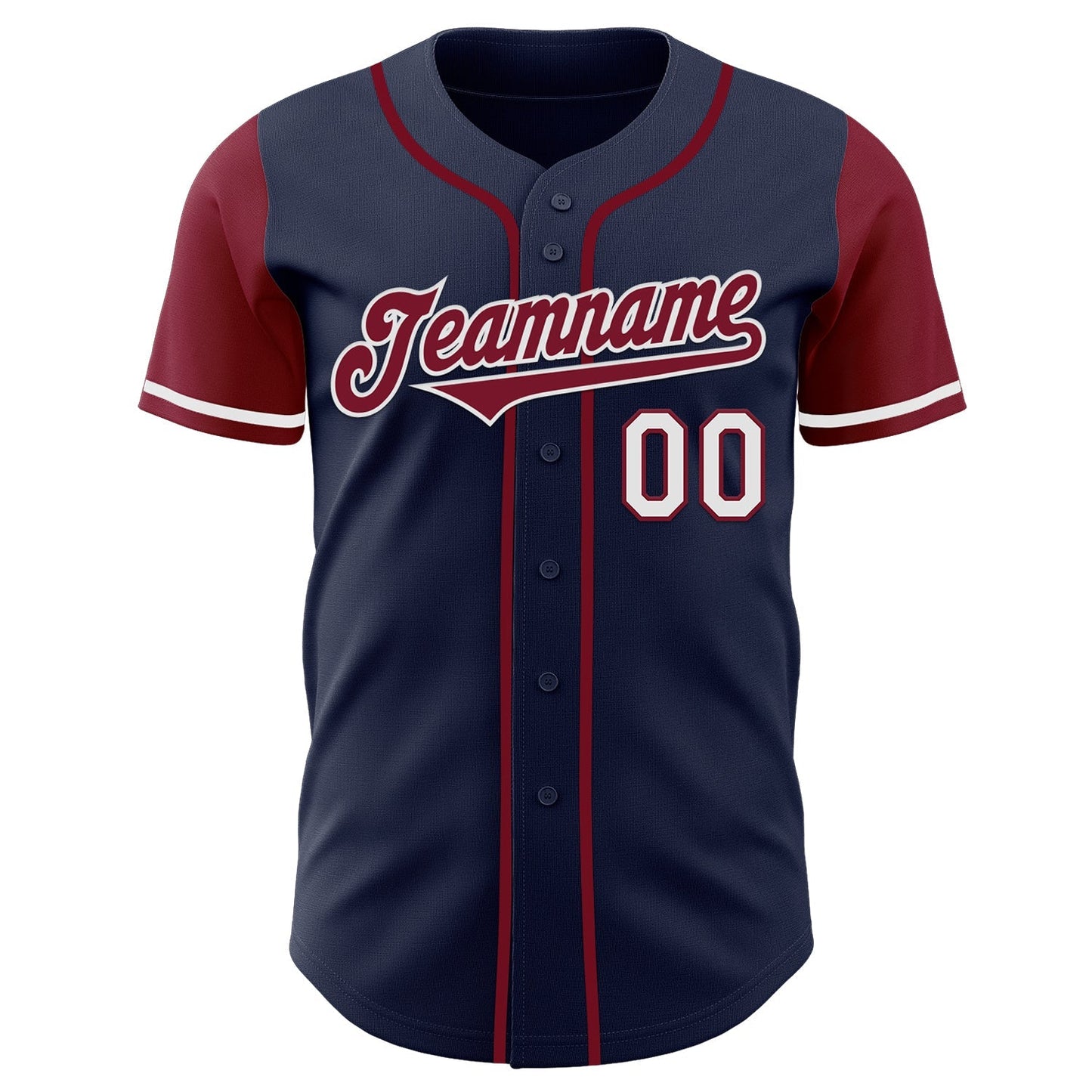 Custom Navy Crimson-White Authentic Two Tone Baseball Jersey baseball jersey product view 2