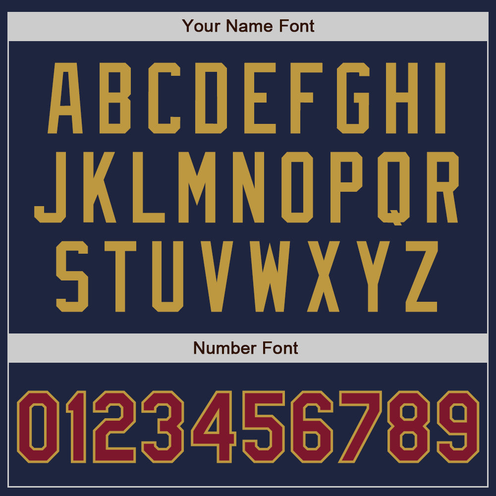 Custom Navy Crimson-Old Gold Authentic Two Tone Baseball Jersey baseball jersey product view 5