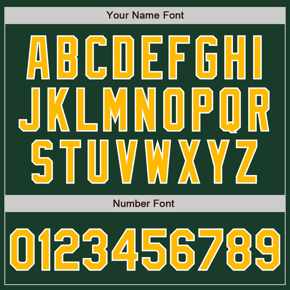 Custom Green Gold-White Authentic Two Tone Baseball Jersey baseball jersey product view 5