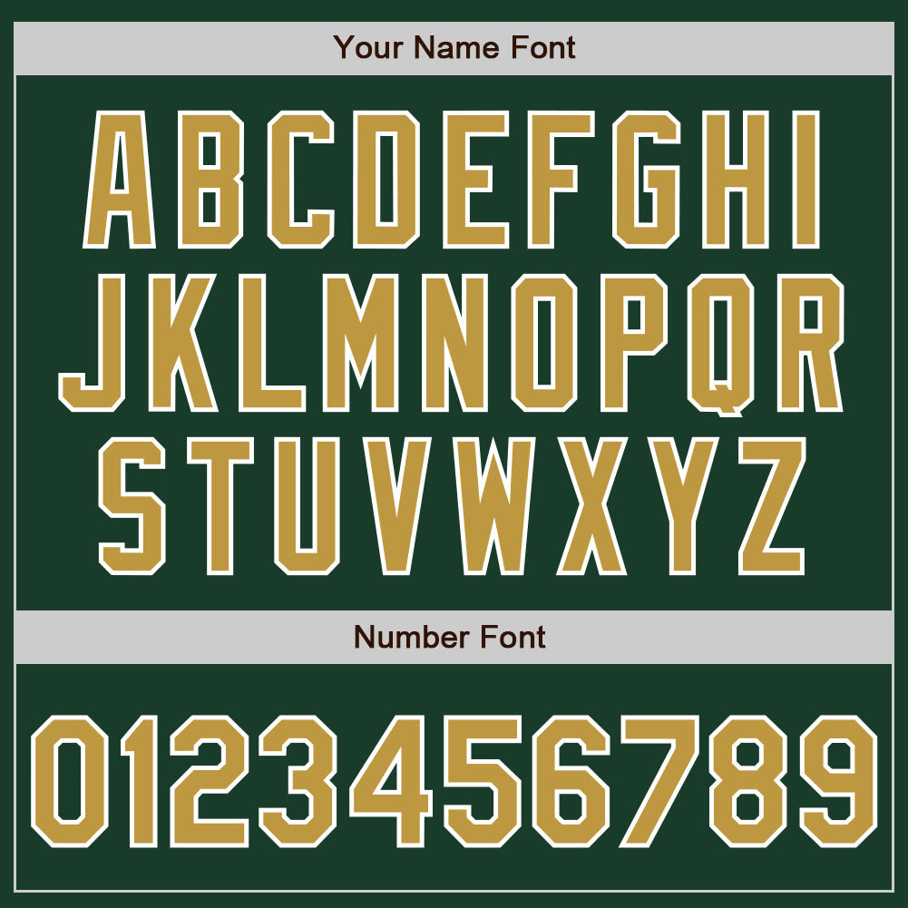 Custom Green Old Gold-White Authentic Two Tone Baseball Jersey baseball jersey product view 5