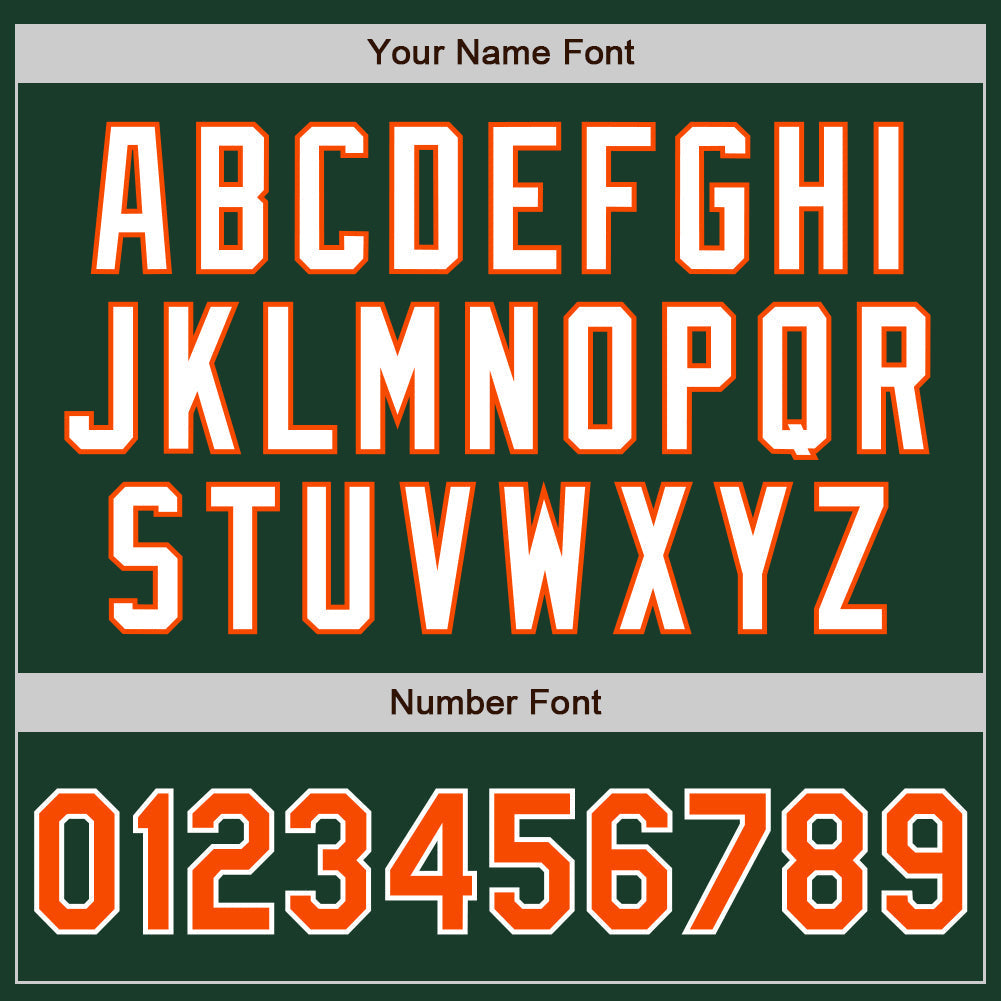Custom Green Orange-White Authentic Two Tone Baseball Jersey baseball jersey product view 5
