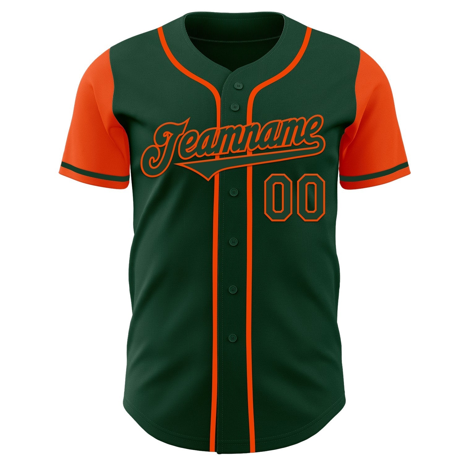 Custom Green Orange Authentic Two Tone Baseball Jersey baseball jersey product view 2