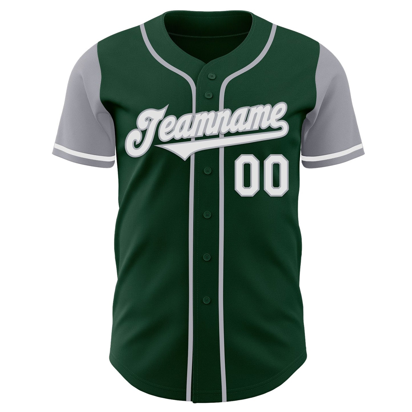 Custom Green White-Gray Authentic Two Tone Baseball Jersey baseball jersey product view 2