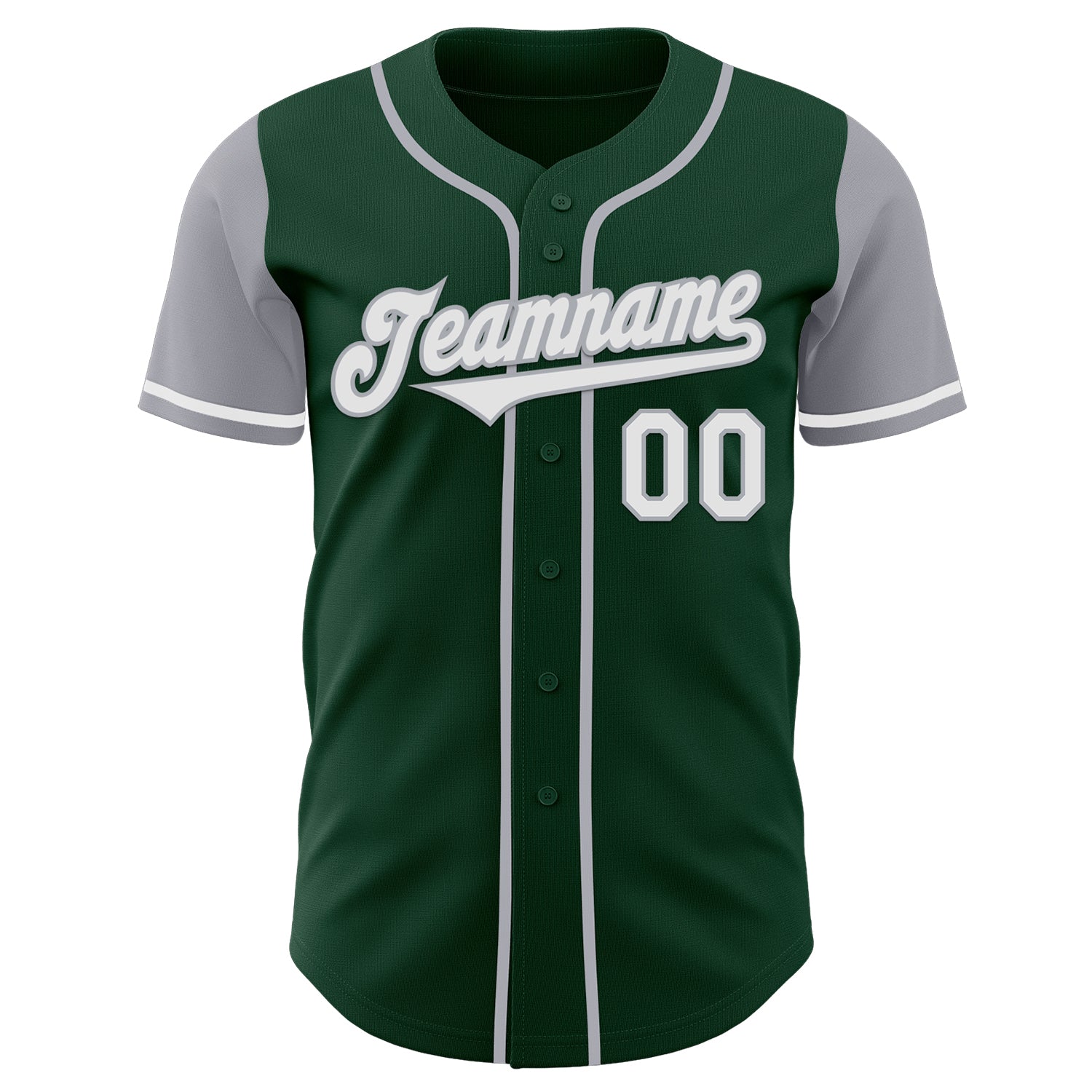 Custom Green White-Gray Authentic Two Tone Baseball Jersey baseball jersey product view 2