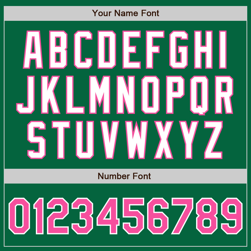 Custom Kelly Green Pink-White Authentic Two Tone Baseball Jersey baseball jersey product view 5