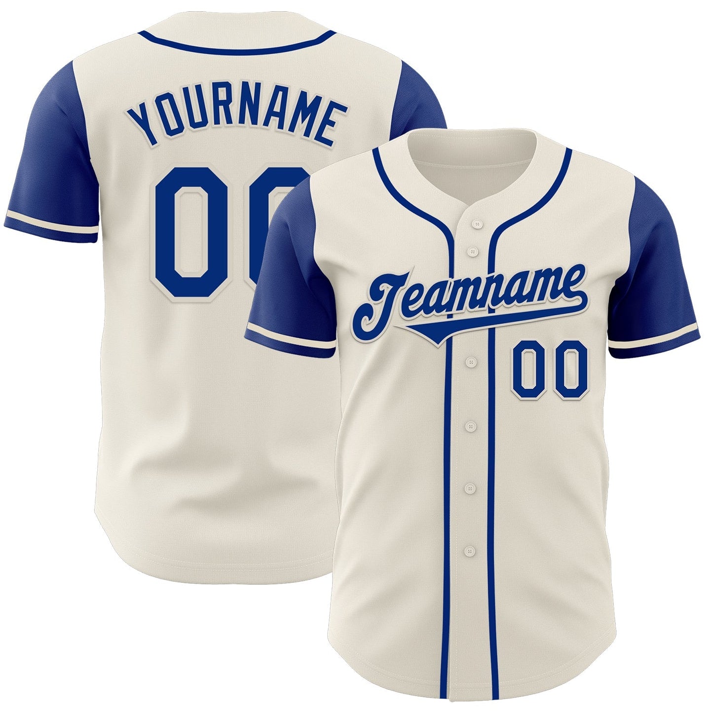Custom Cream Royal Authentic Two Tone Baseball Jersey baseball jersey product view 1