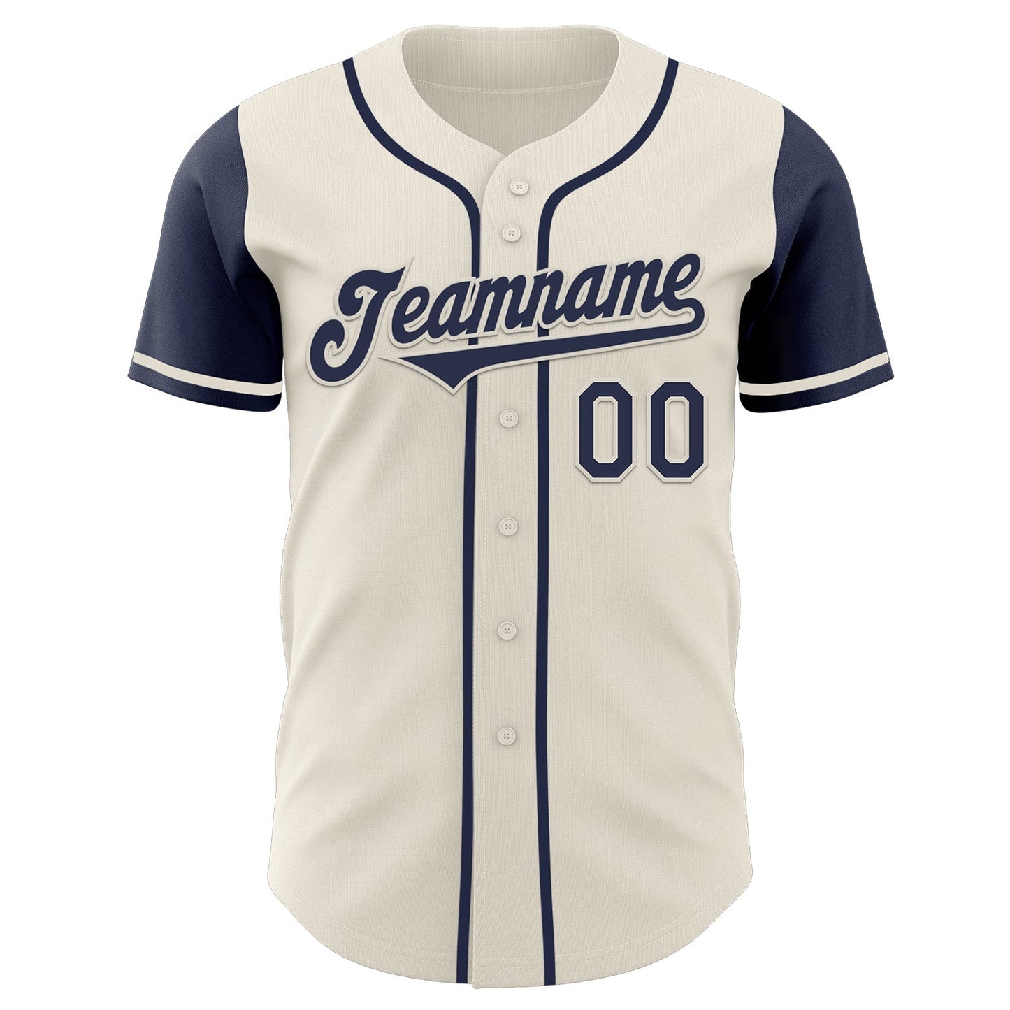 Custom Cream Navy Authentic Two Tone Baseball Jersey baseball jersey product view 2