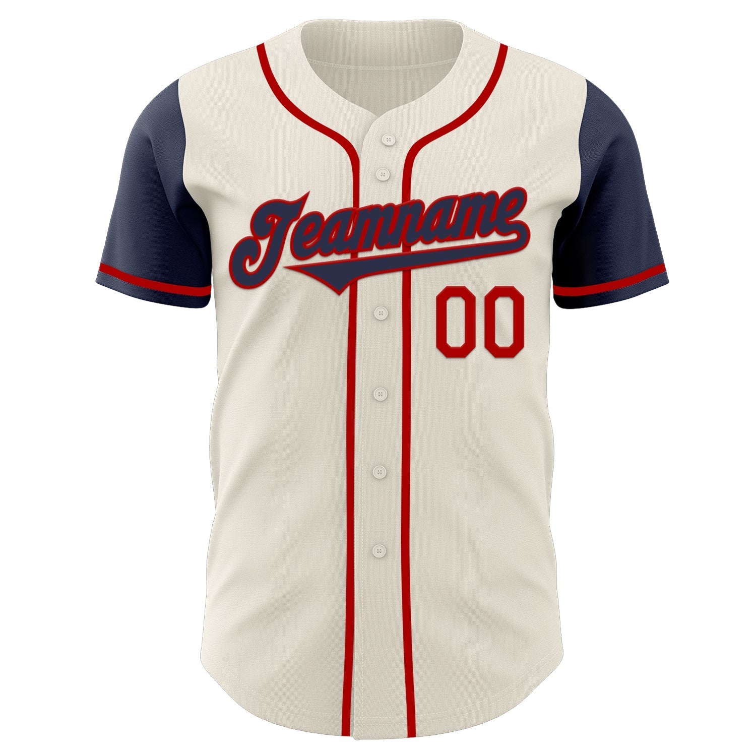 Custom Cream Navy-Red Authentic Two Tone Baseball Jersey baseball jersey product view 2